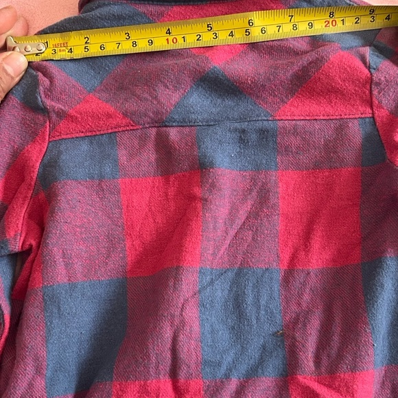 7 For All Mankind Red and Blue Plaid Long-Sleeve Blouse - Picture 8 of 10
